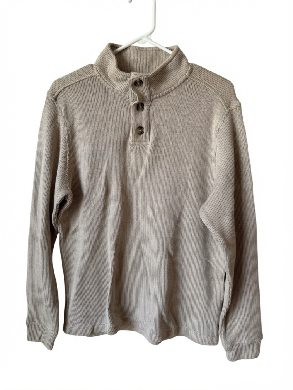Hawker Rye Men's Beige Button-Neck Sweater